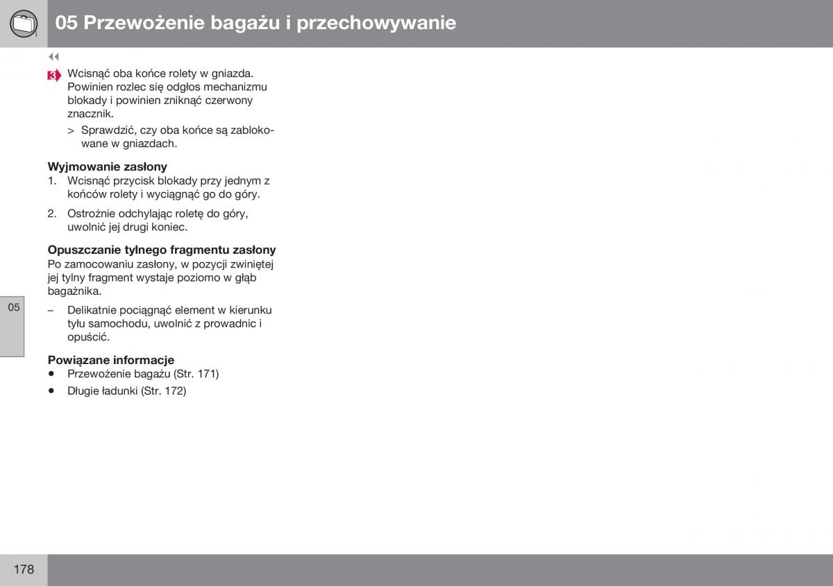 Volvo XC70 Cross Country II 2 instrukcja obslugi / page 180