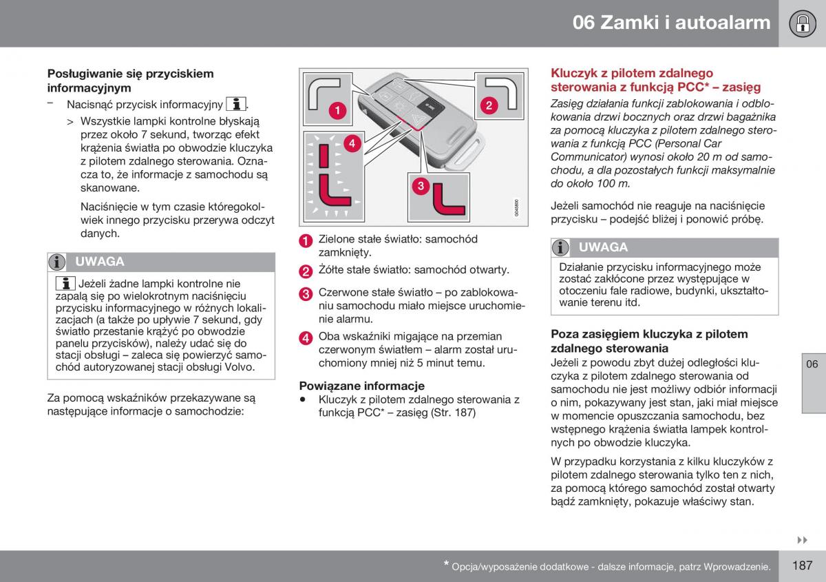 Volvo XC70 Cross Country II 2 instrukcja obslugi / page 189