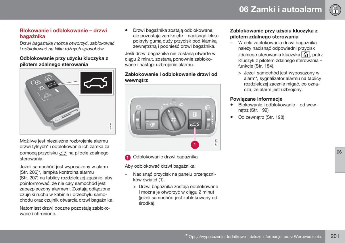 Volvo XC70 Cross Country II 2 instrukcja obslugi / page 203