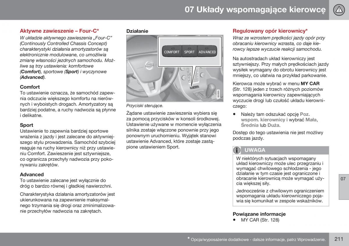 Volvo XC70 Cross Country II 2 instrukcja obslugi / page 213