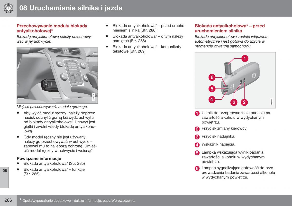 Volvo XC70 Cross Country II 2 instrukcja obslugi / page 288