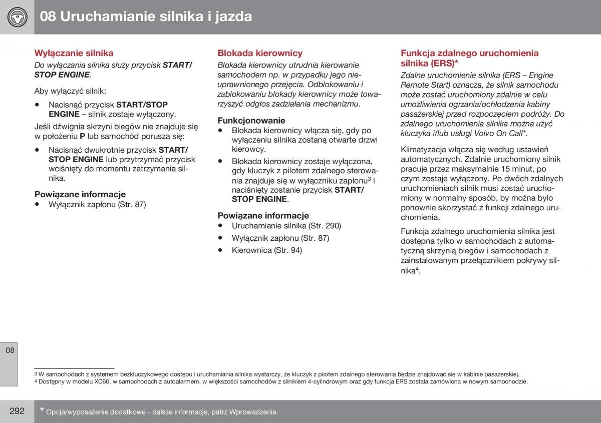 Volvo XC70 Cross Country II 2 instrukcja obslugi / page 294