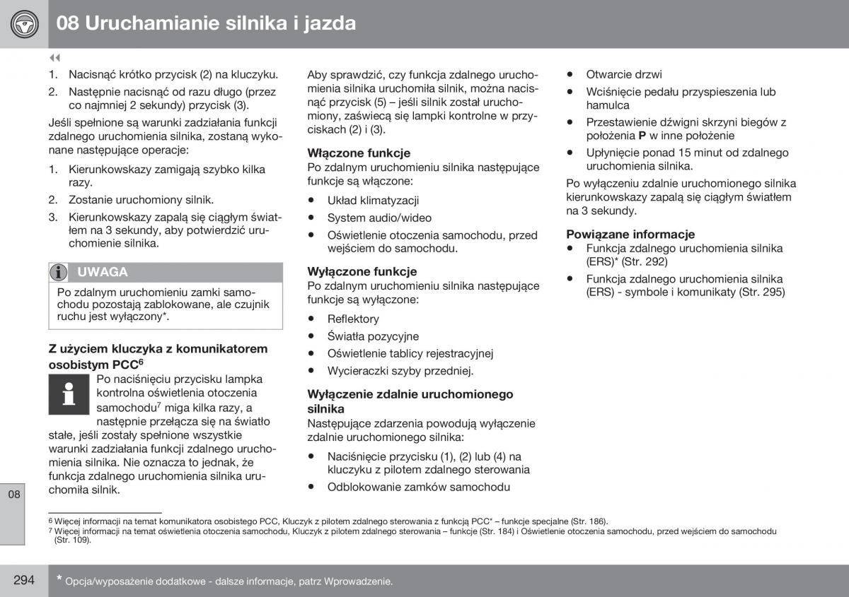 Volvo XC70 Cross Country II 2 instrukcja obslugi / page 296