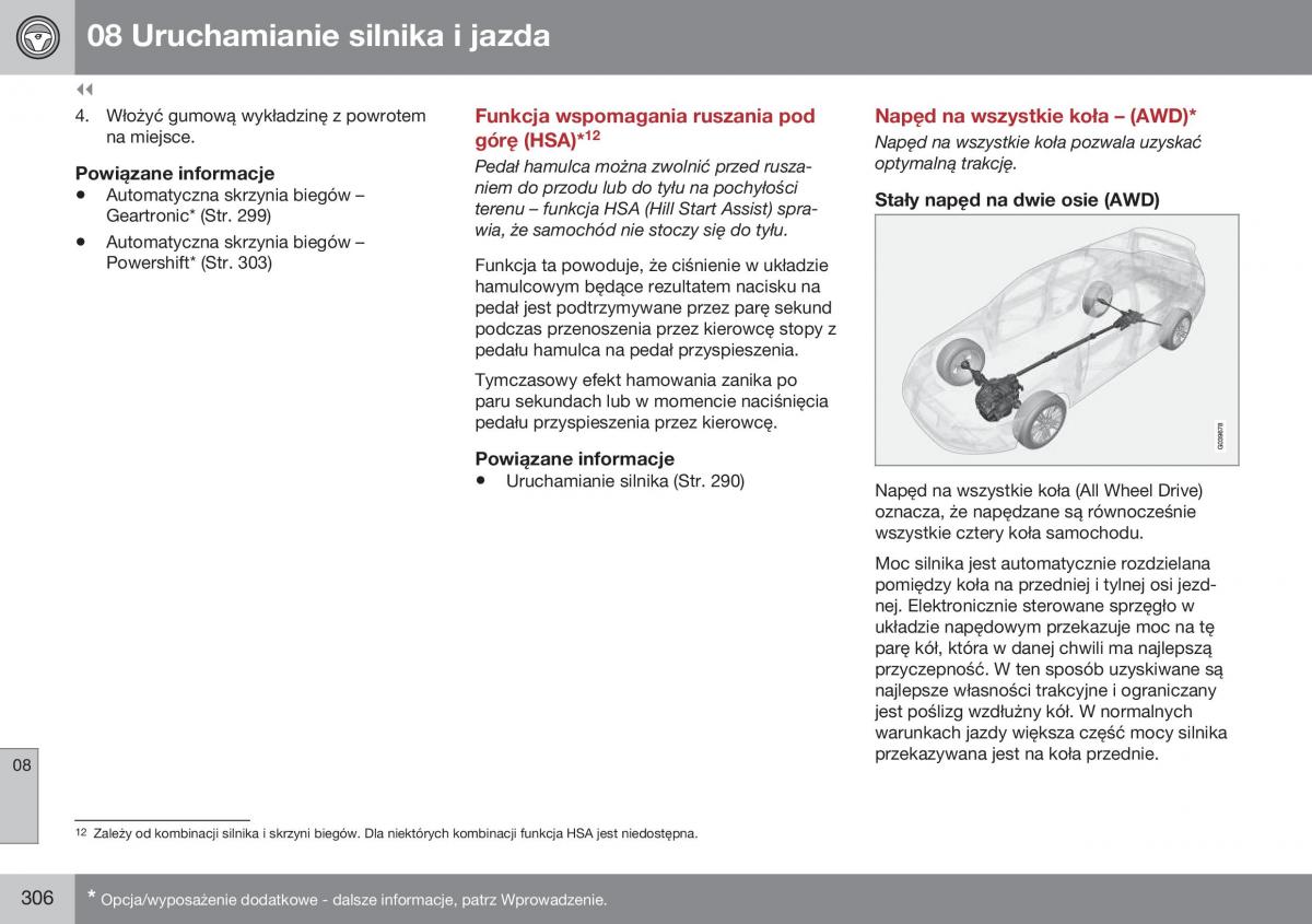 Volvo XC70 Cross Country II 2 instrukcja obslugi / page 308