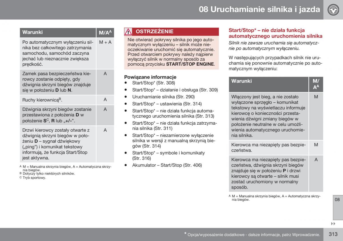 Volvo XC70 Cross Country II 2 instrukcja obslugi / page 315