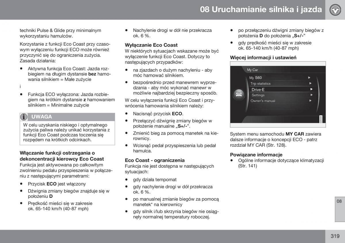 Volvo XC70 Cross Country II 2 instrukcja obslugi / page 321