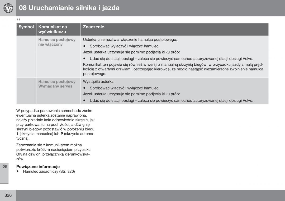 Volvo XC70 Cross Country II 2 instrukcja obslugi / page 328