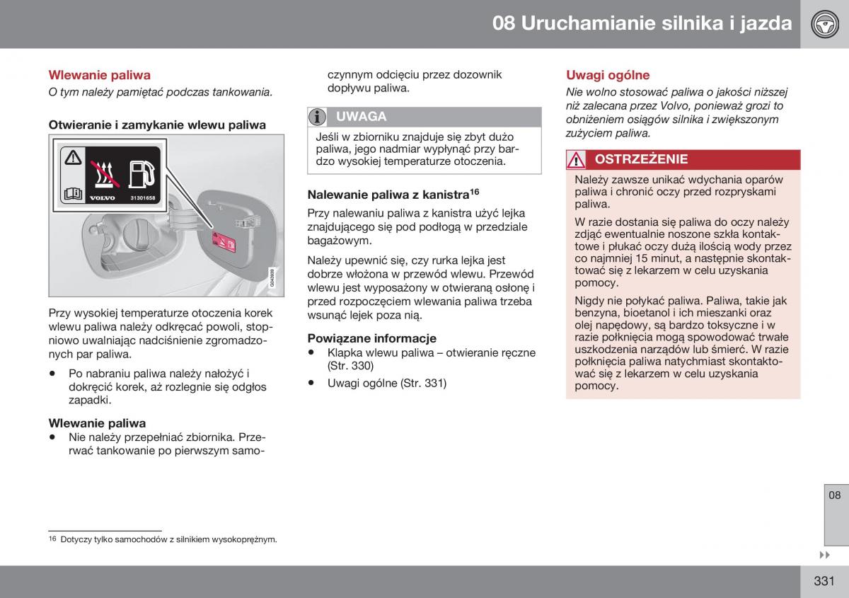 Volvo XC70 Cross Country II 2 instrukcja obslugi / page 333