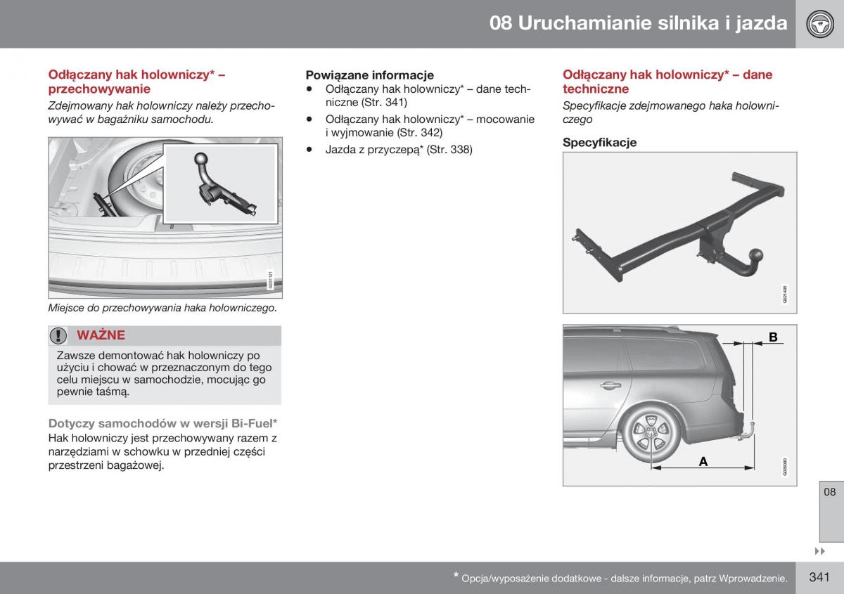 Volvo XC70 Cross Country II 2 instrukcja obslugi / page 343