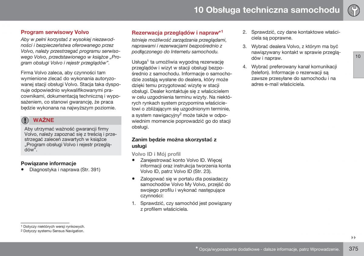 Volvo XC70 Cross Country II 2 instrukcja obslugi / page 377