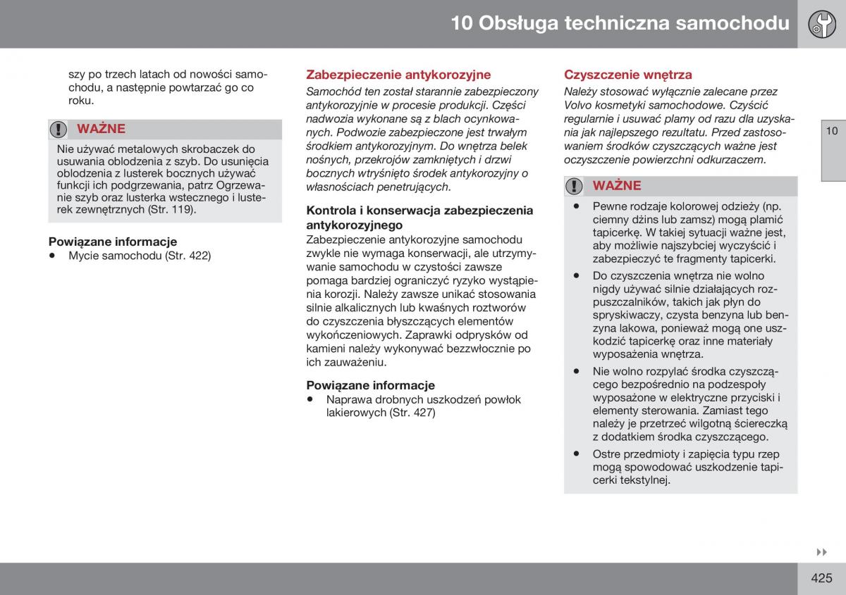 Volvo XC70 Cross Country II 2 instrukcja obslugi / page 427