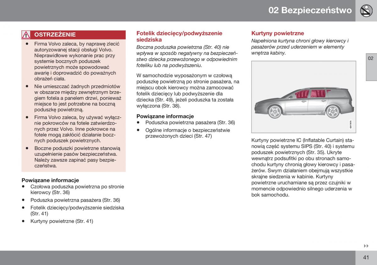 Volvo XC70 Cross Country II 2 instrukcja obslugi / page 43