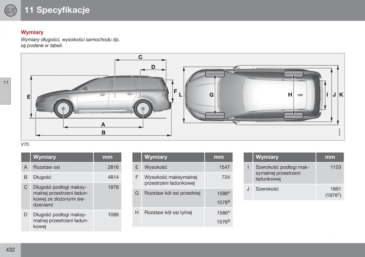 Volvo XC70 Cross Country II 2 instrukcja obslugi / page 434