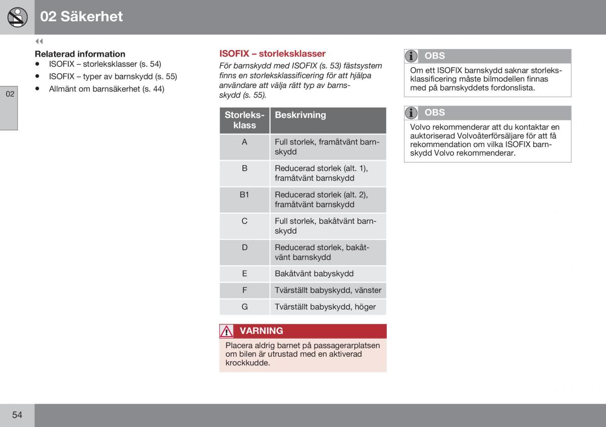 Volvo XC70 Cross Country II 2 instruktionsbok / page 56