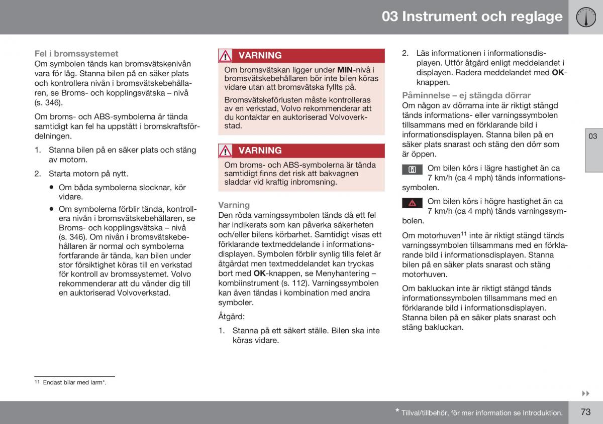 Volvo XC70 Cross Country II 2 instruktionsbok / page 75