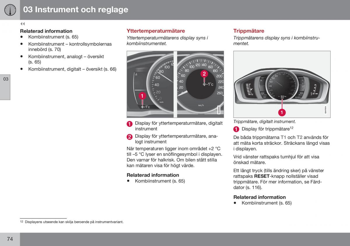 Volvo XC70 Cross Country II 2 instruktionsbok / page 76