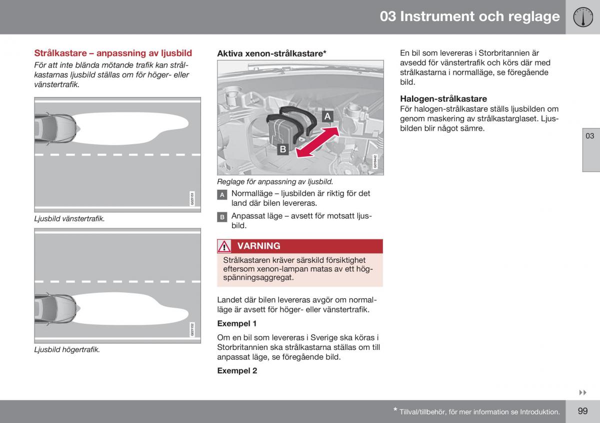 Volvo XC70 Cross Country II 2 instruktionsbok / page 101