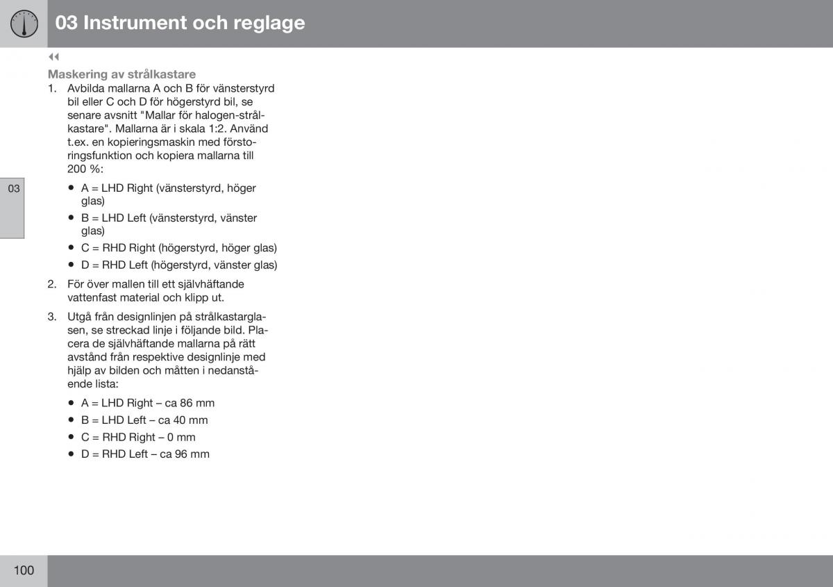 Volvo XC70 Cross Country II 2 instruktionsbok / page 102