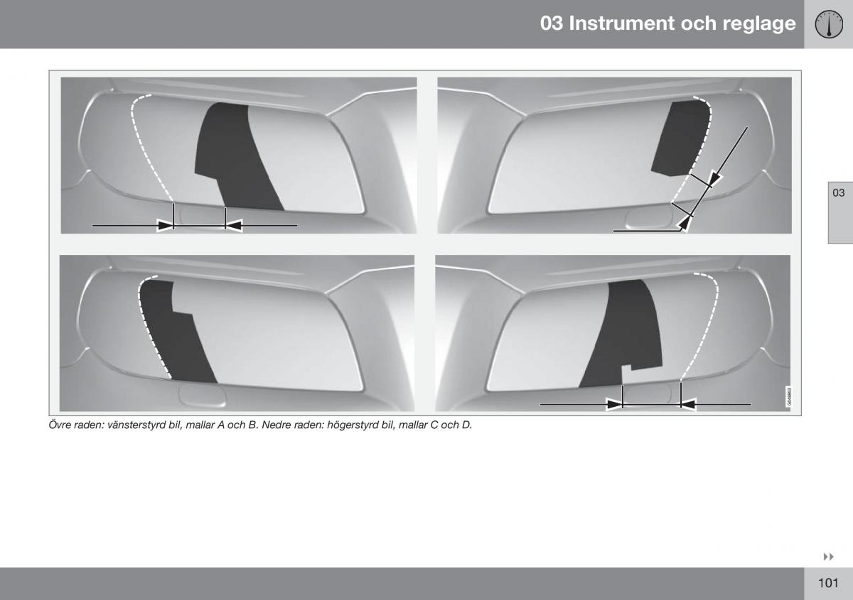 Volvo XC70 Cross Country II 2 instruktionsbok / page 103