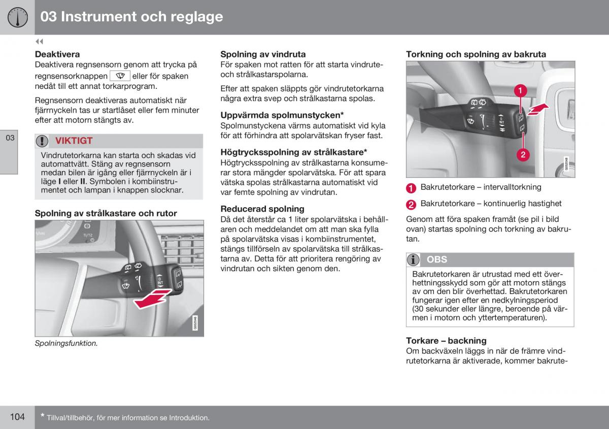 Volvo XC70 Cross Country II 2 instruktionsbok / page 106