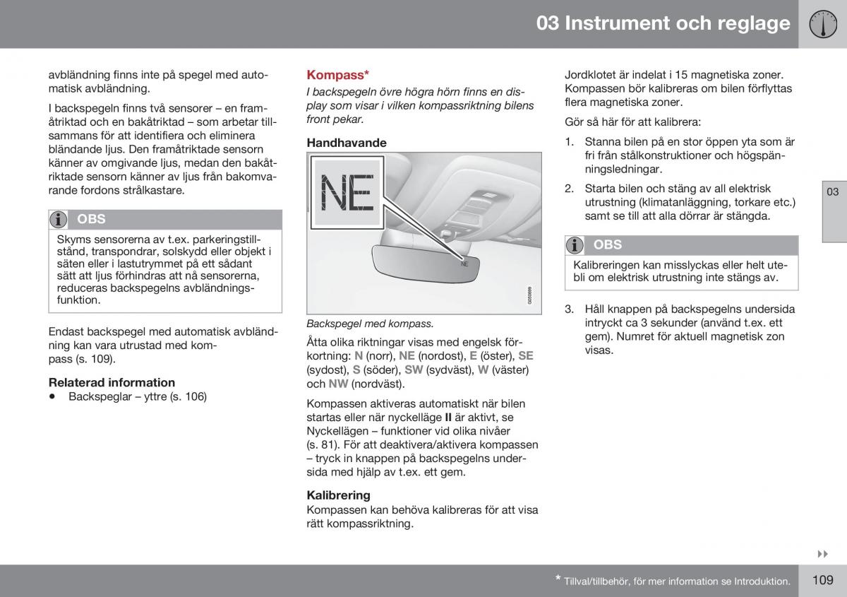 Volvo XC70 Cross Country II 2 instruktionsbok / page 111