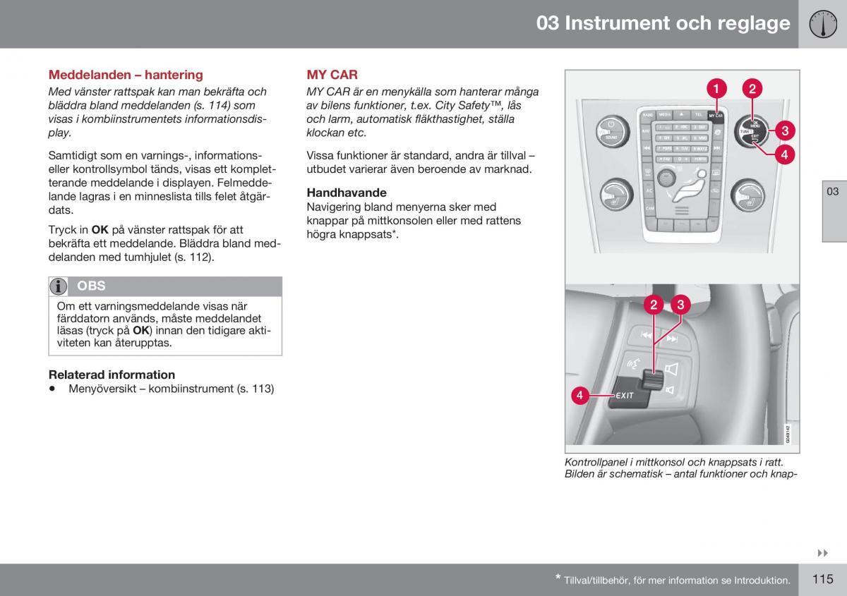 Volvo XC70 Cross Country II 2 instruktionsbok / page 117