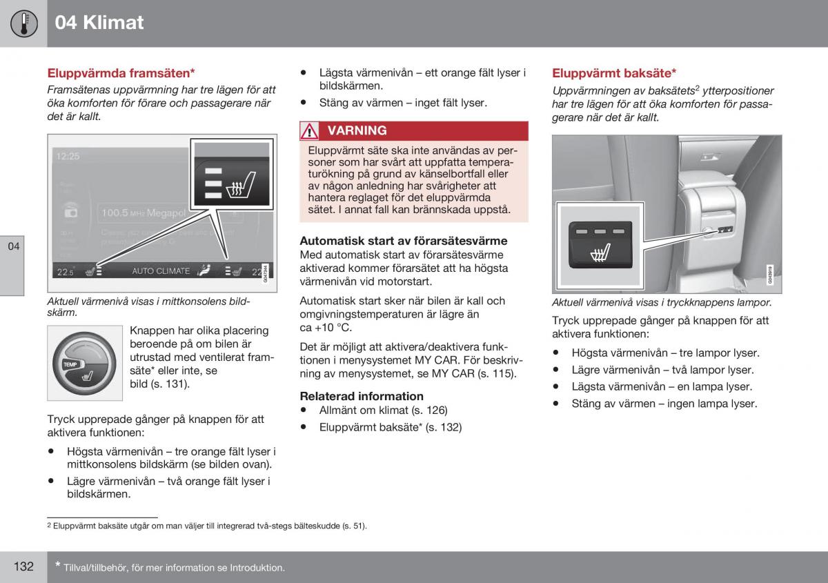 Volvo XC70 Cross Country II 2 instruktionsbok / page 134