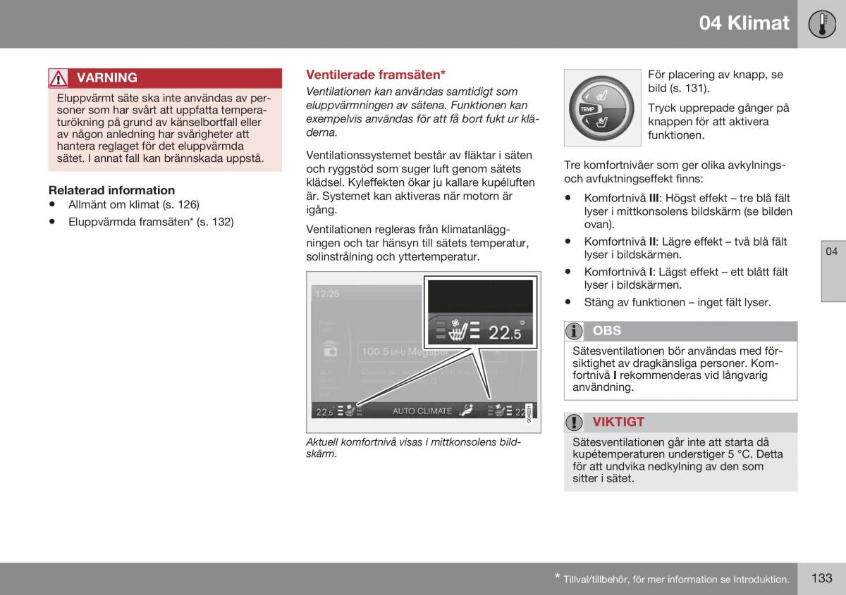 Volvo XC70 Cross Country II 2 instruktionsbok / page 135