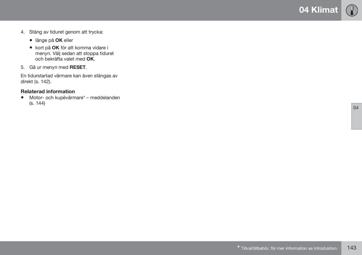 Volvo XC70 Cross Country II 2 instruktionsbok / page 145