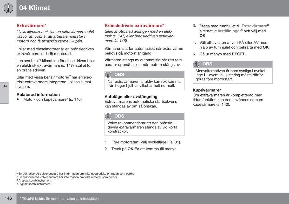 Volvo XC70 Cross Country II 2 instruktionsbok / page 148