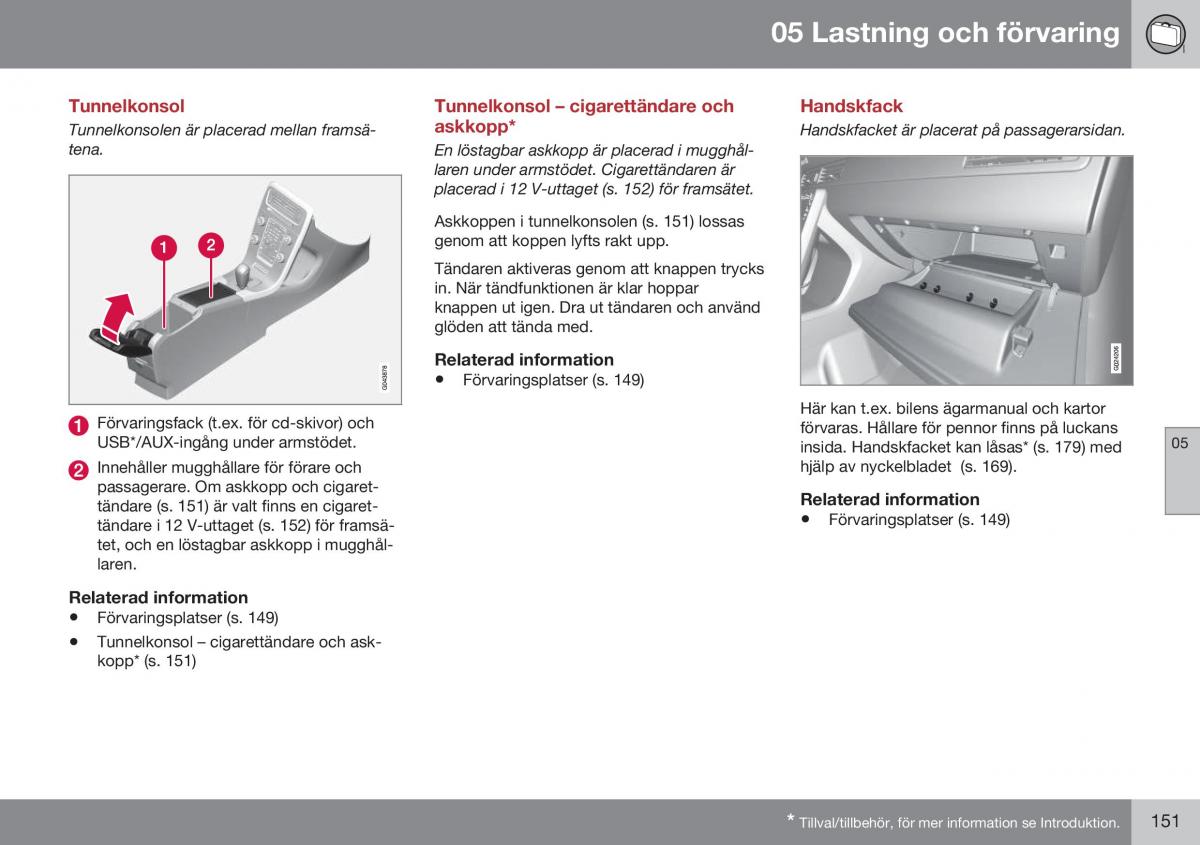 Volvo XC70 Cross Country II 2 instruktionsbok / page 153