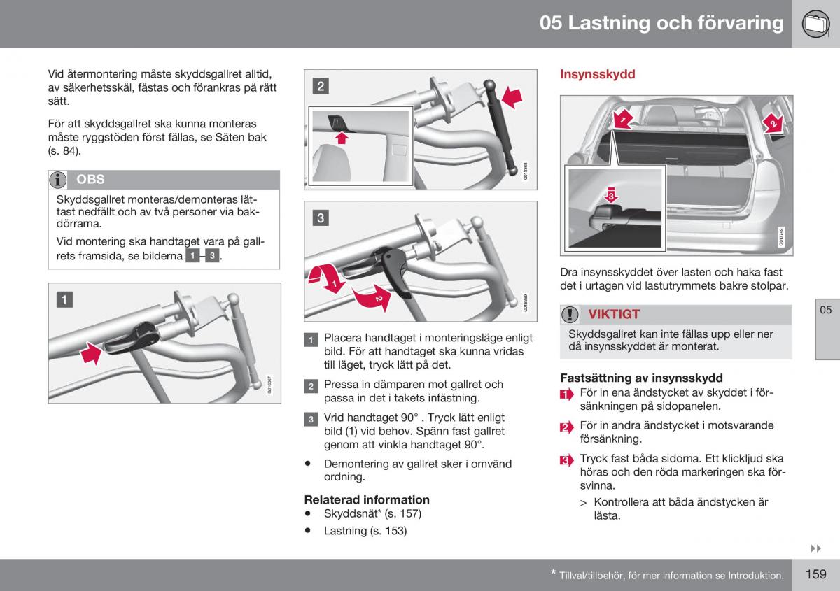 Volvo XC70 Cross Country II 2 instruktionsbok / page 161