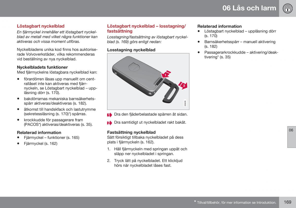 Volvo XC70 Cross Country II 2 instruktionsbok / page 171