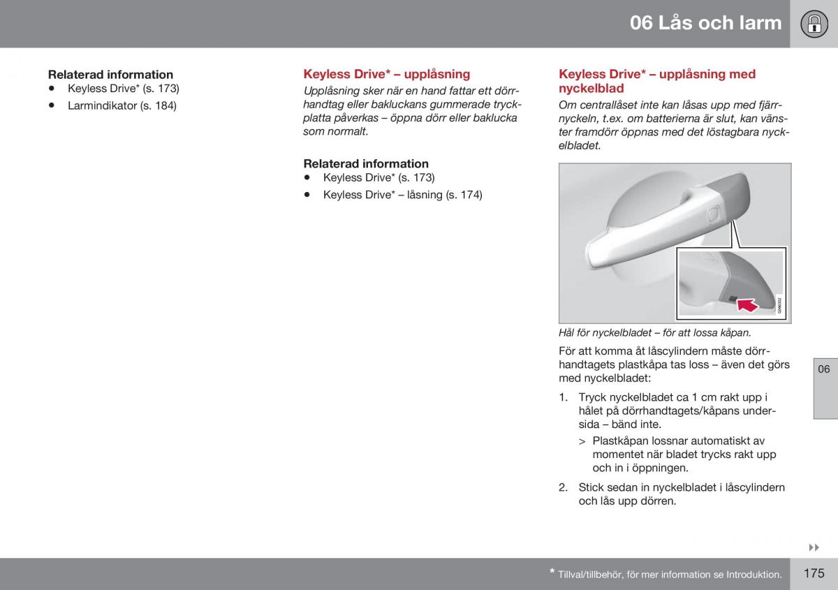 Volvo XC70 Cross Country II 2 instruktionsbok / page 177