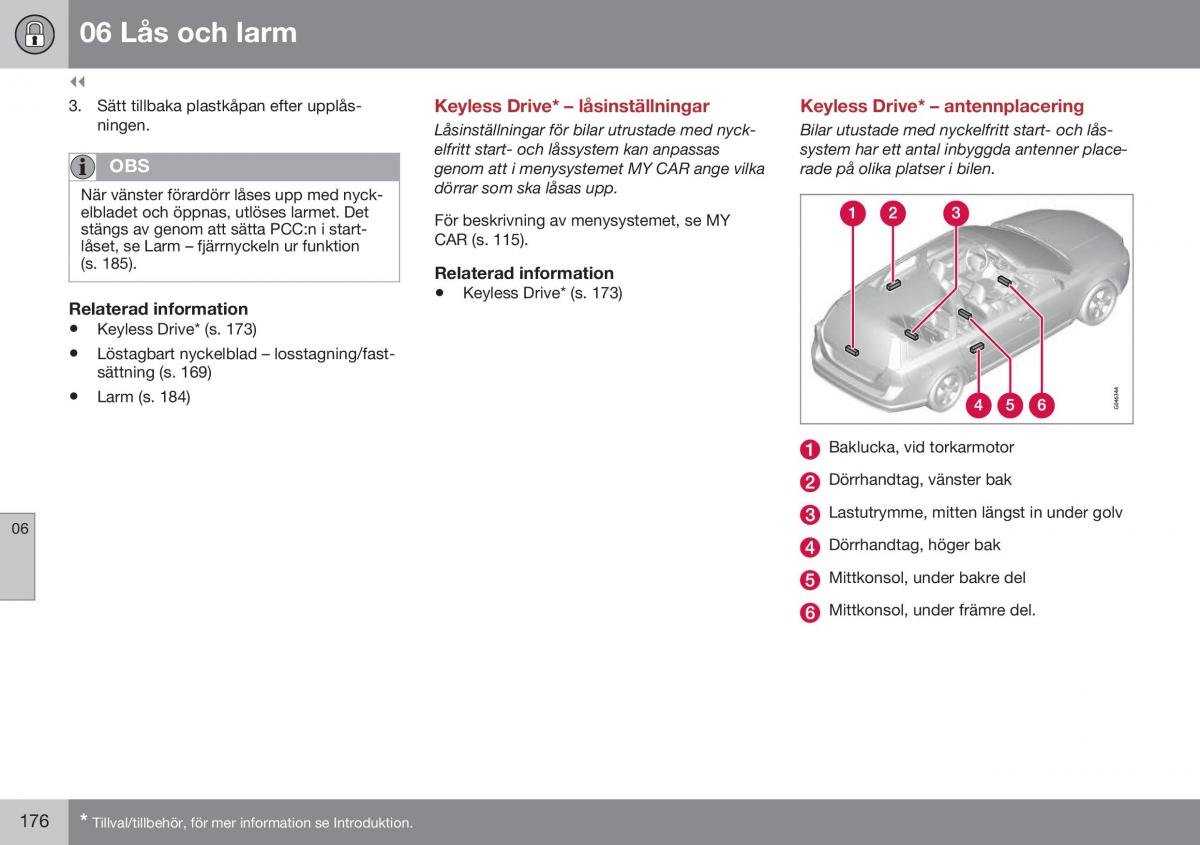 Volvo XC70 Cross Country II 2 instruktionsbok / page 178