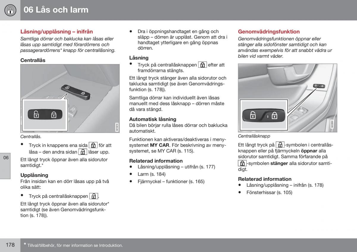 Volvo XC70 Cross Country II 2 instruktionsbok / page 180