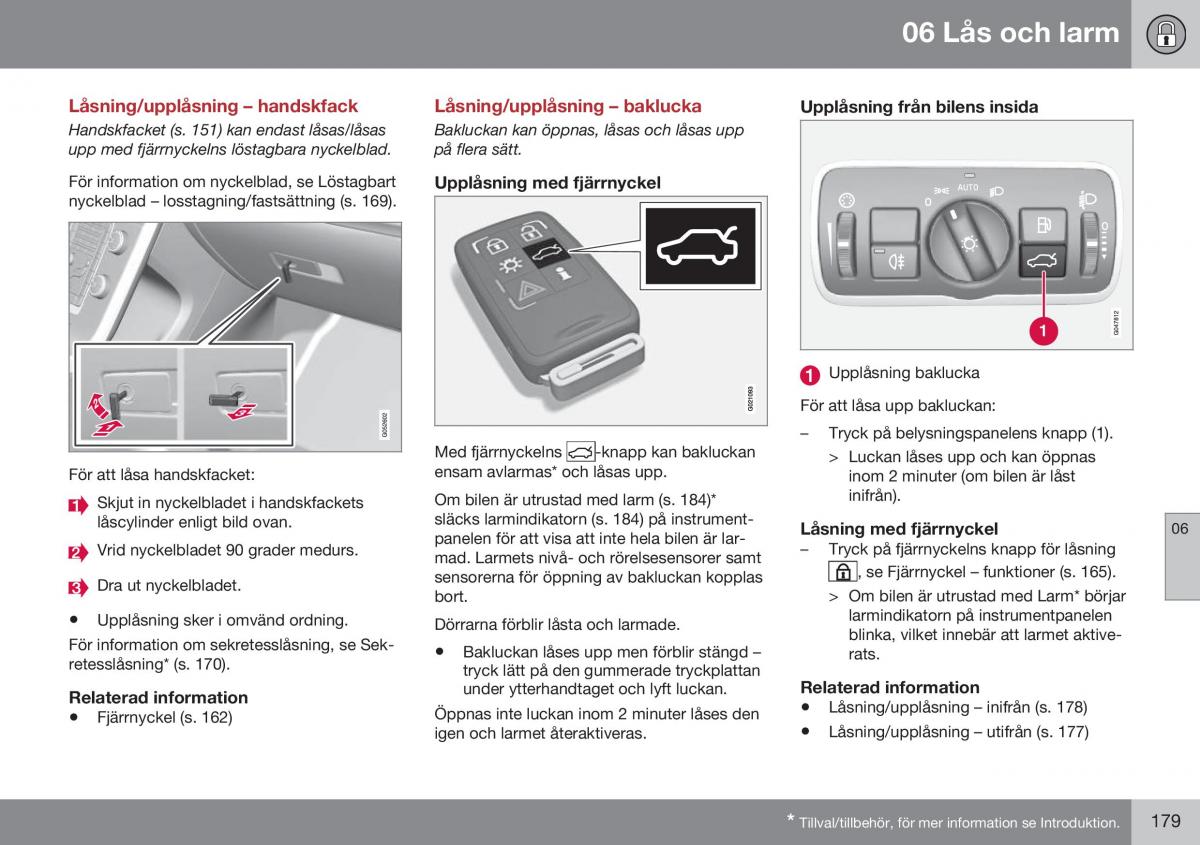 Volvo XC70 Cross Country II 2 instruktionsbok / page 181