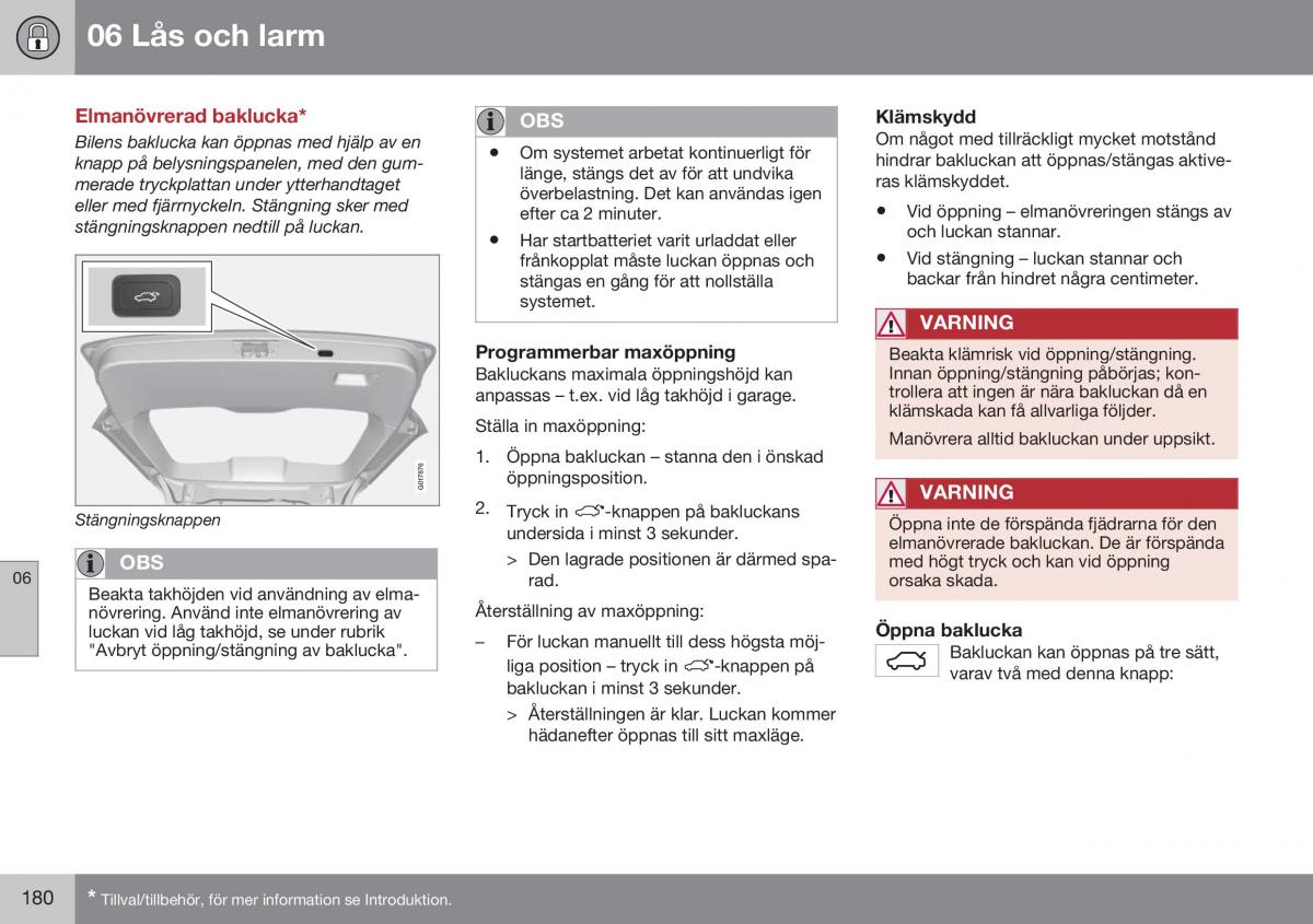 Volvo XC70 Cross Country II 2 instruktionsbok / page 182