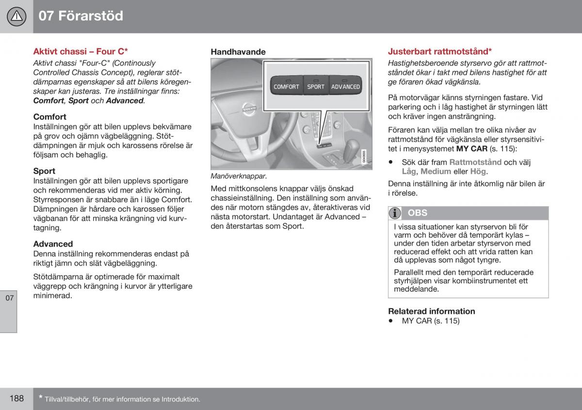 Volvo XC70 Cross Country II 2 instruktionsbok / page 190