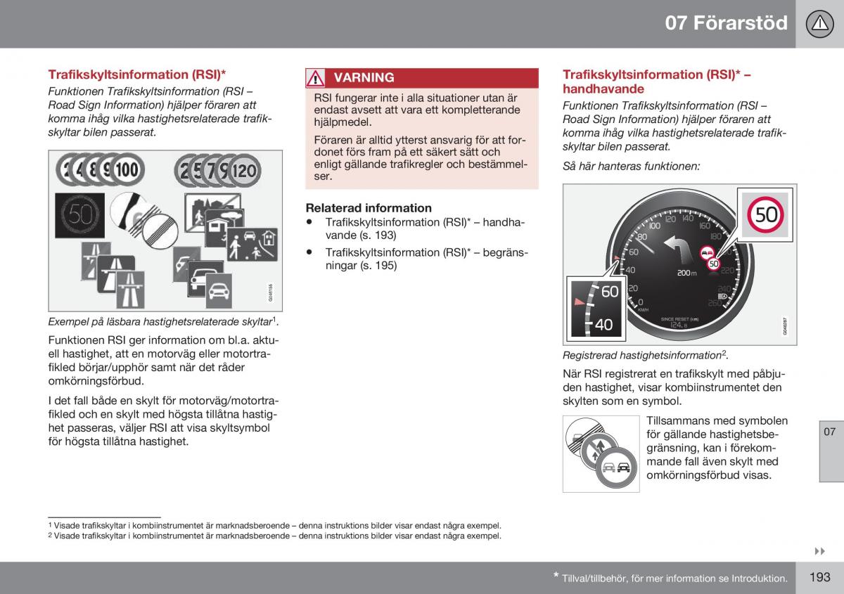 Volvo XC70 Cross Country II 2 instruktionsbok / page 195