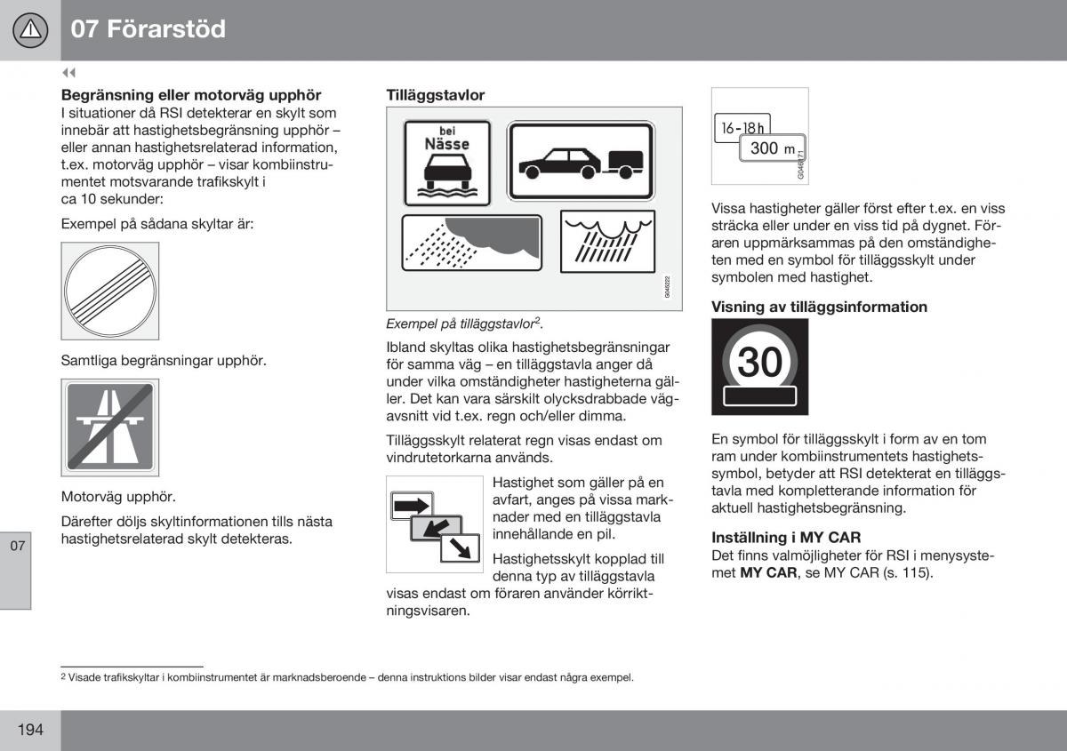 Volvo XC70 Cross Country II 2 instruktionsbok / page 196