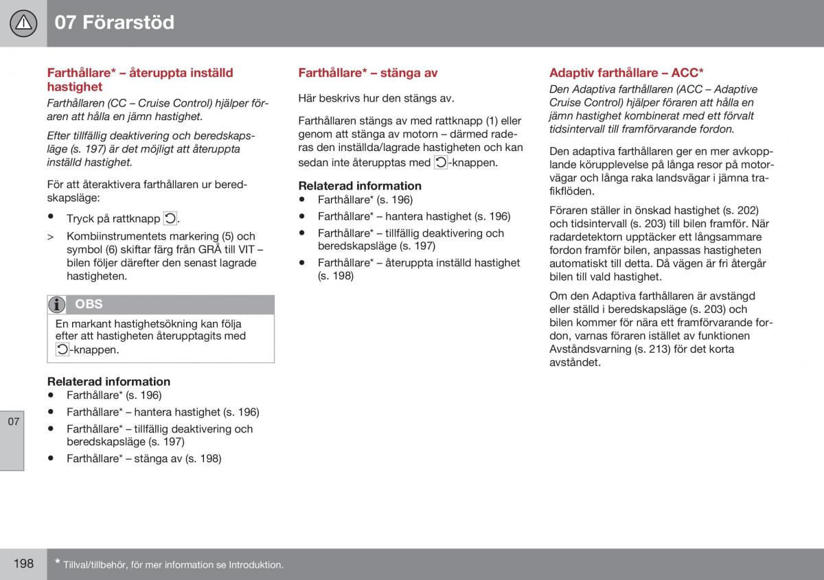 Volvo XC70 Cross Country II 2 instruktionsbok / page 200