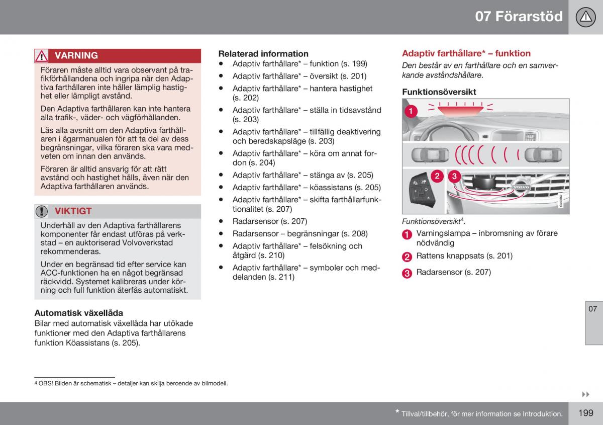 Volvo XC70 Cross Country II 2 instruktionsbok / page 201