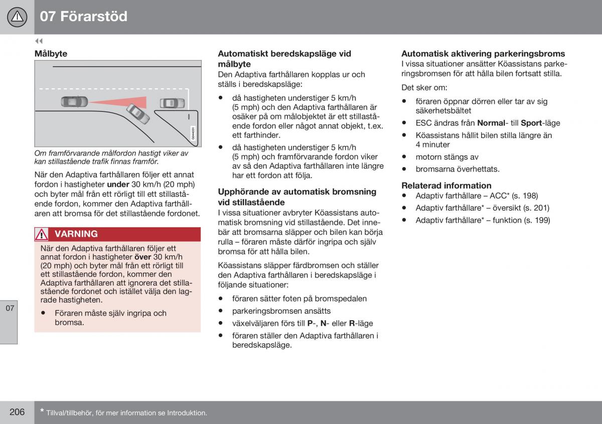 Volvo XC70 Cross Country II 2 instruktionsbok / page 208