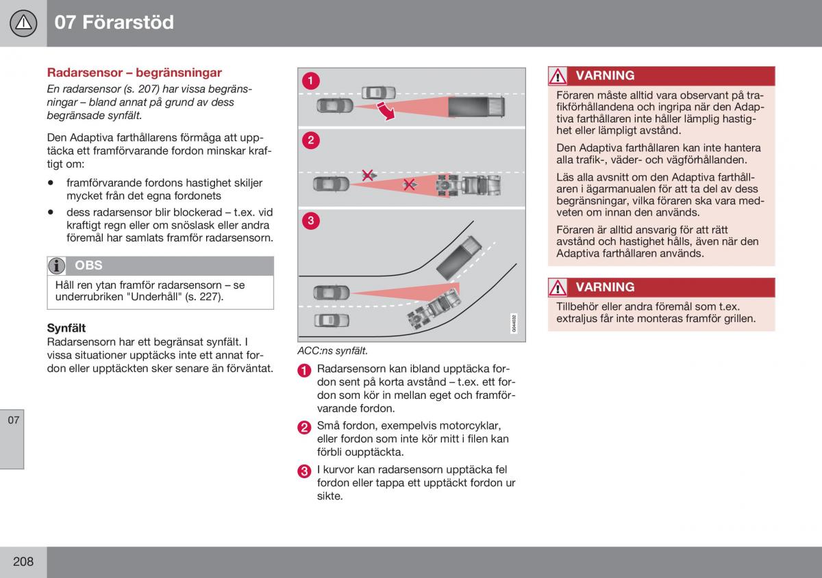 Volvo XC70 Cross Country II 2 instruktionsbok / page 210