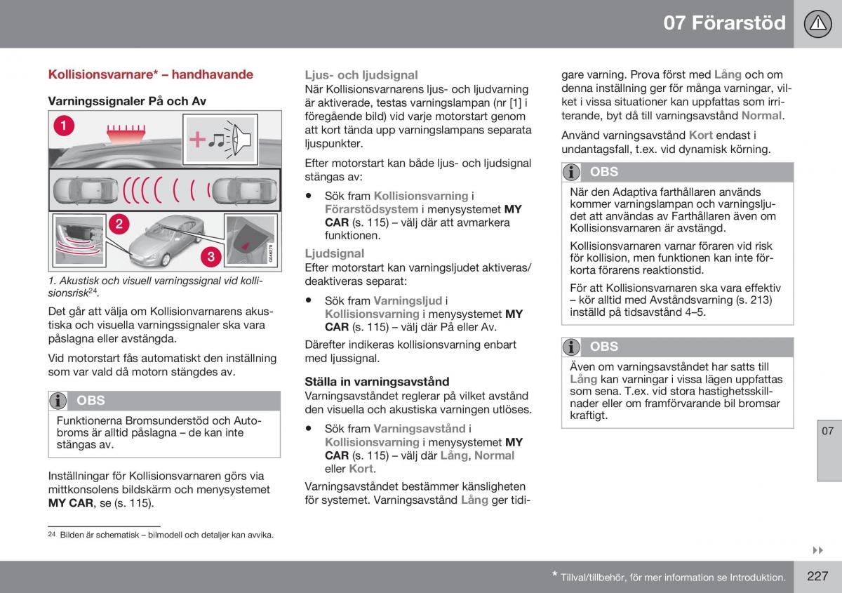 Volvo XC70 Cross Country II 2 instruktionsbok / page 229