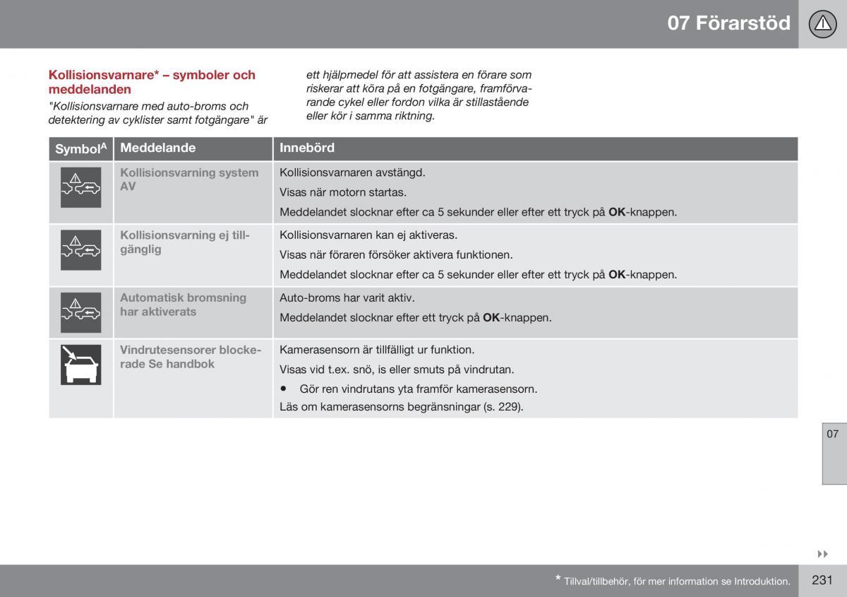 Volvo XC70 Cross Country II 2 instruktionsbok / page 233