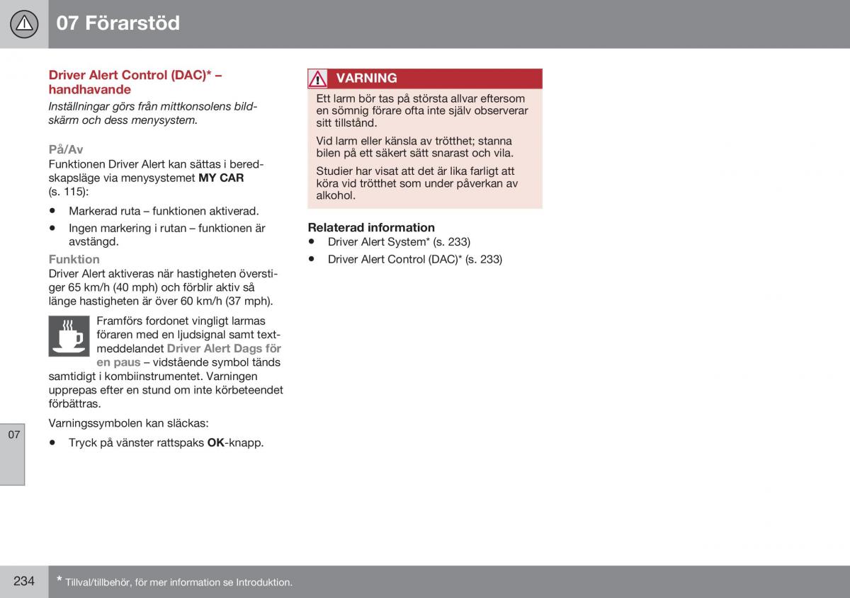 Volvo XC70 Cross Country II 2 instruktionsbok / page 236