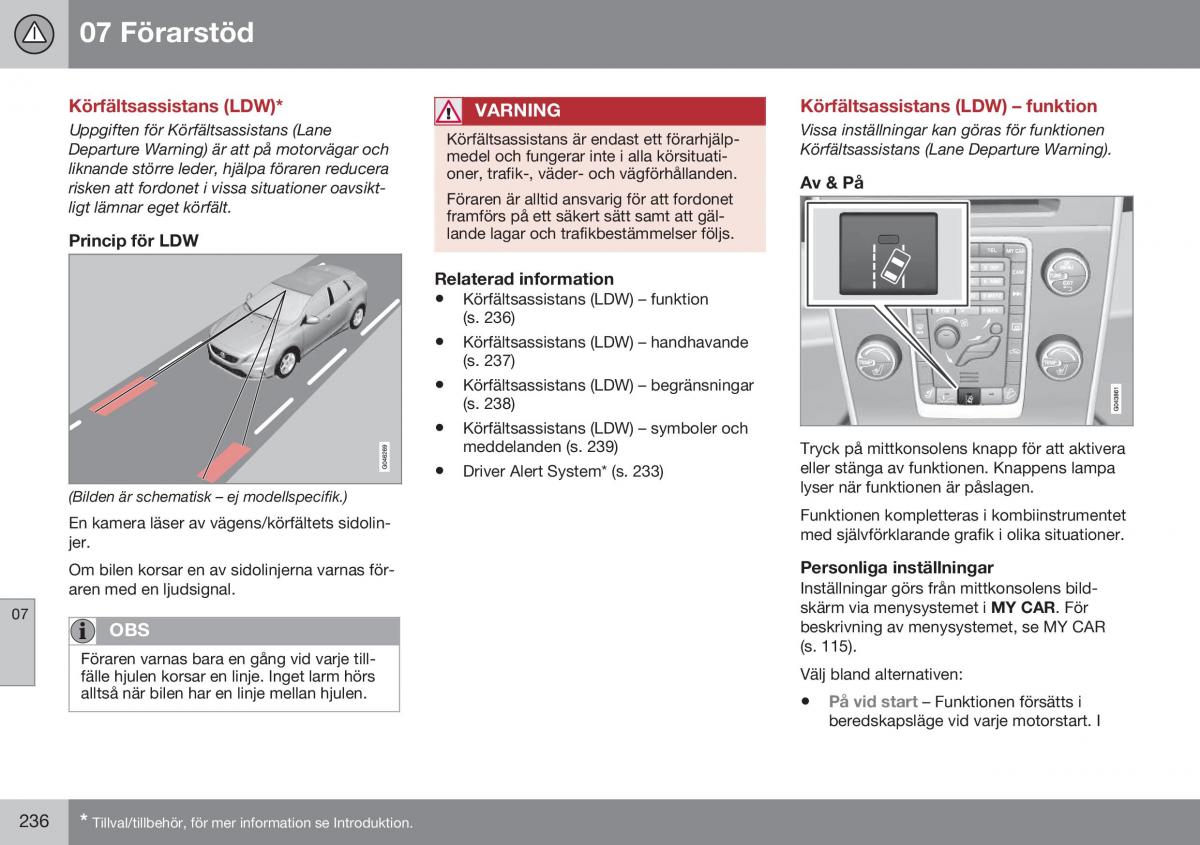 Volvo XC70 Cross Country II 2 instruktionsbok / page 238