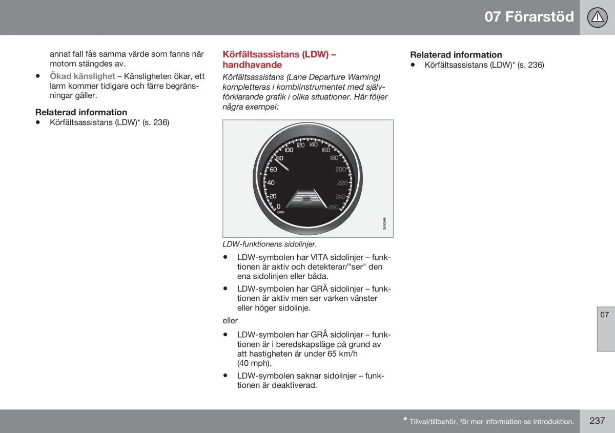 Volvo XC70 Cross Country II 2 instruktionsbok / page 239